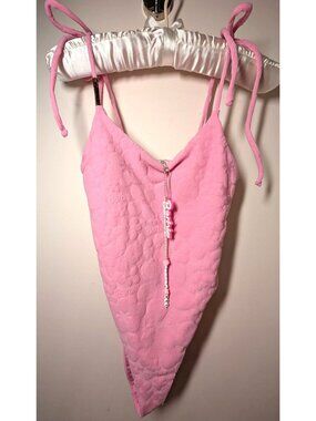 RARE Forever 21 x Barbie Collection Pink One-Piece Swimsuit with Charms, Small